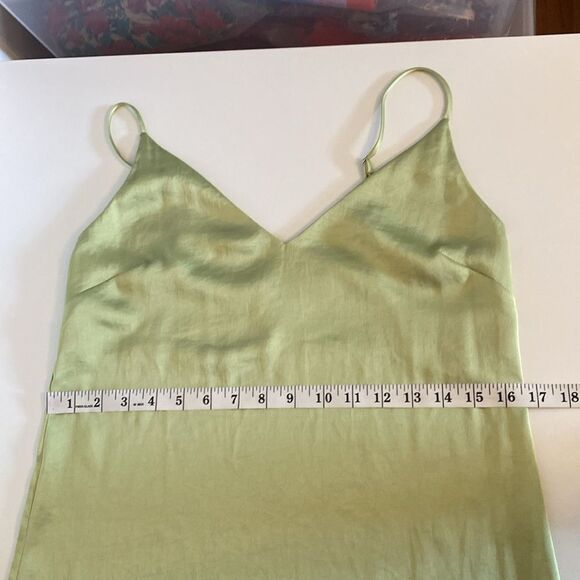 Aritzia Wilfred Satin Slip Dress with Thigh Slit in Light Green Size XS - Picture 11 of 13
